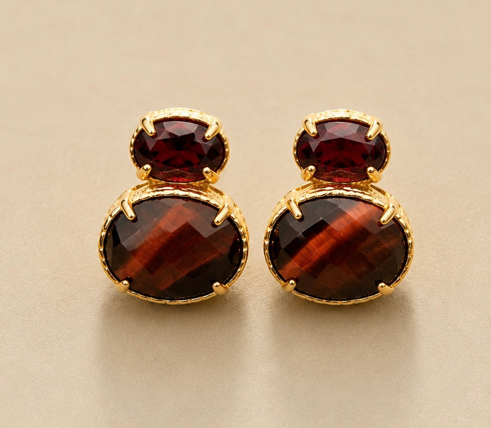 Boucles d’oreilles Habaha en pierres naturelles long 1,3cm