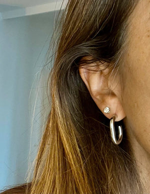 Boucles d oreilles créoles ouvertes en acier inoxydable long 1,5 cm ovales