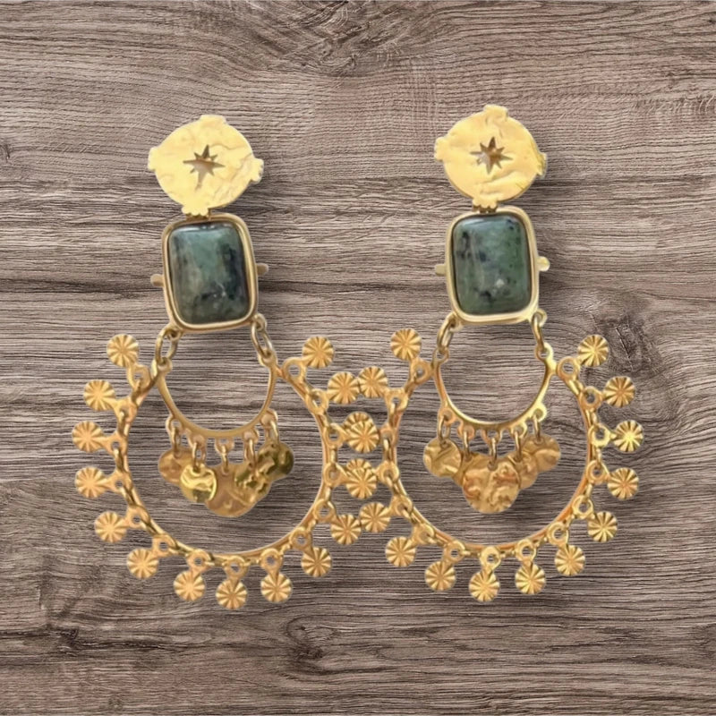 Boucles d oreilles en acier inoxydable long 6 cm neuves