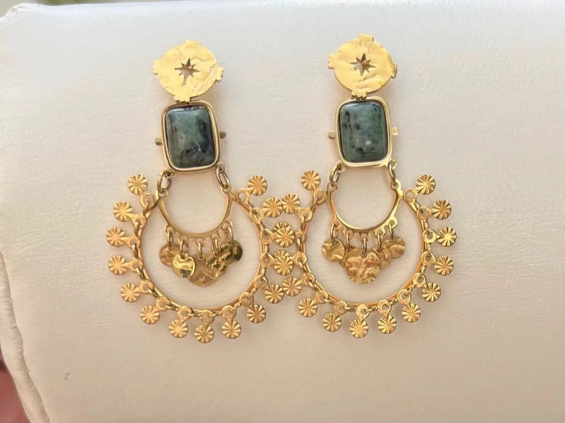 Boucles d oreilles en acier inoxydable long 6 cm neuves