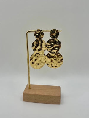 Boucles d’oreilles en acier inoxydable martelé long 6,5cm  excellent état