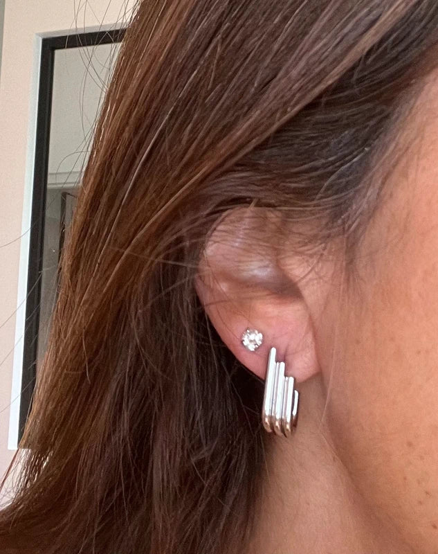 Boucles d oreilles créoles triples long 2 cm en acier inoxydable Excellent état