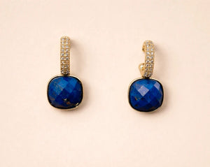 Boucles d’oreilles en a assez inoxydable et pierres naturelles long 2,5 cm excellent état