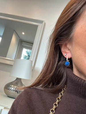 Boucles d’oreilles en a assez inoxydable et pierres naturelles long 2,5 cm excellent état