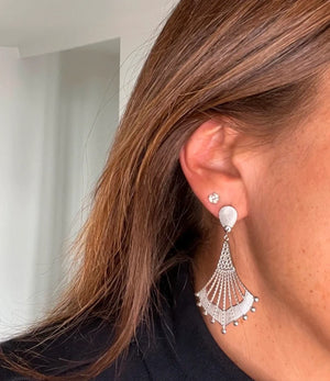 Boucles d'oreilles en acier inoxydable long 6 cm excellent état