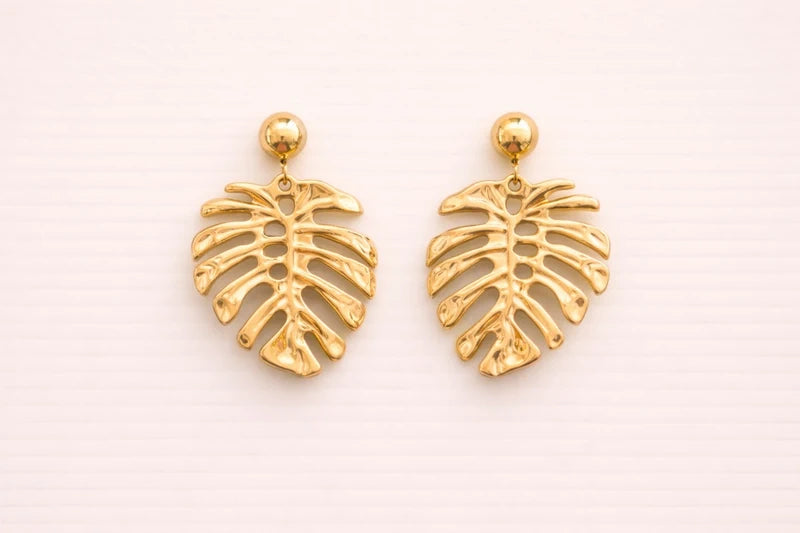 Boucles d oreilles tropique en acier inoxydable long 5,5 cm excellent étatt