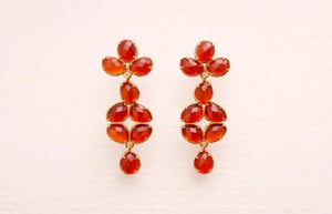 Boucles d oreilles en acier inoxydable et pierres naturelles long 4,5 cm excellent état