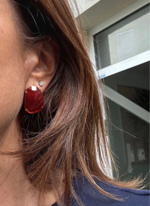 Boucles d oreilles en pierres naturelles clou long 2,5 cm excellent état