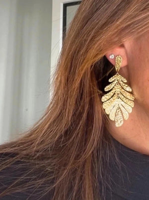 Boucles d’oreilles en acier inoxydable martelé long 7cm excellent état