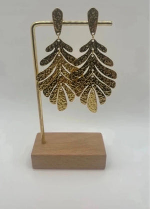 Boucles d’oreilles en acier inoxydable martelé long 7cm excellent état