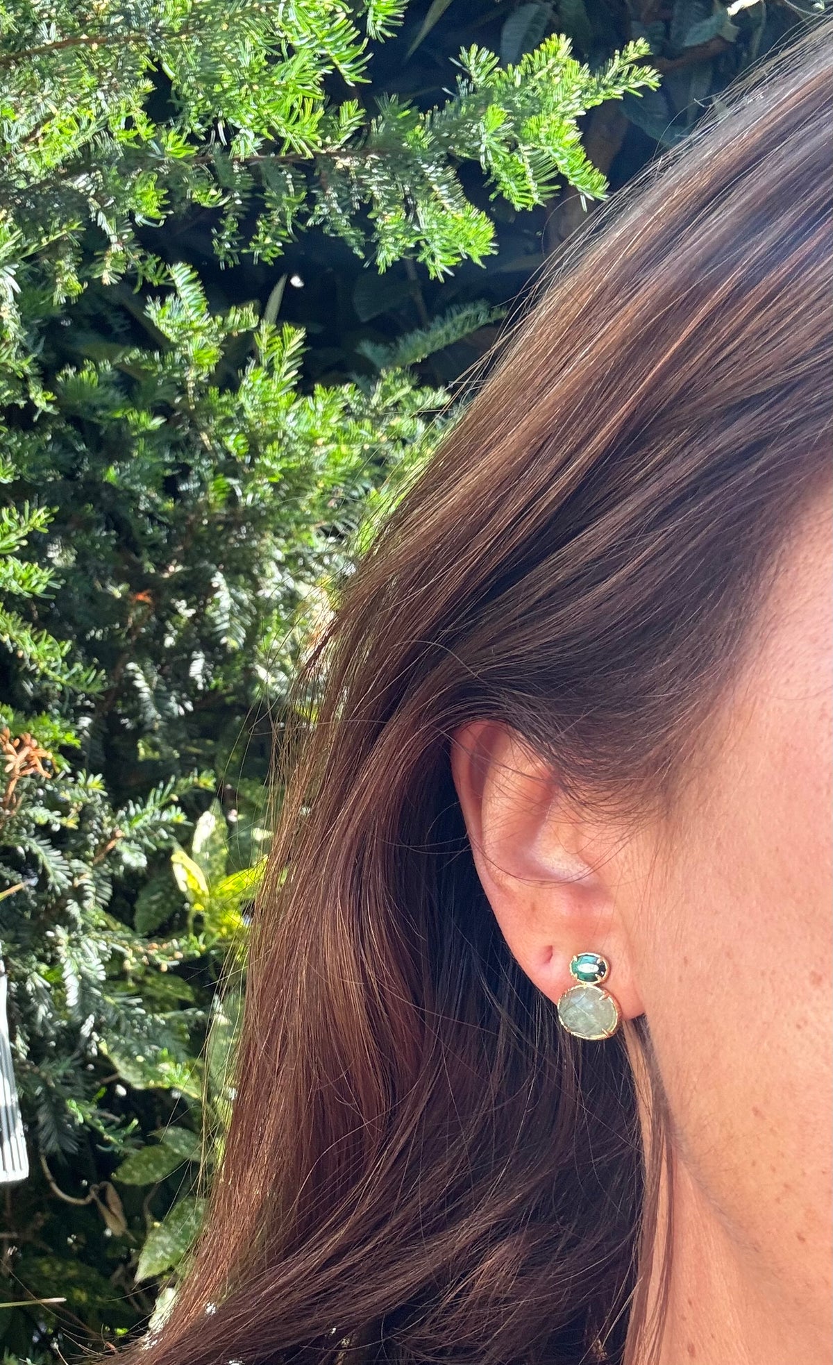 Boucles d oreilles Habaha en pierres naturelles long 1,3cm