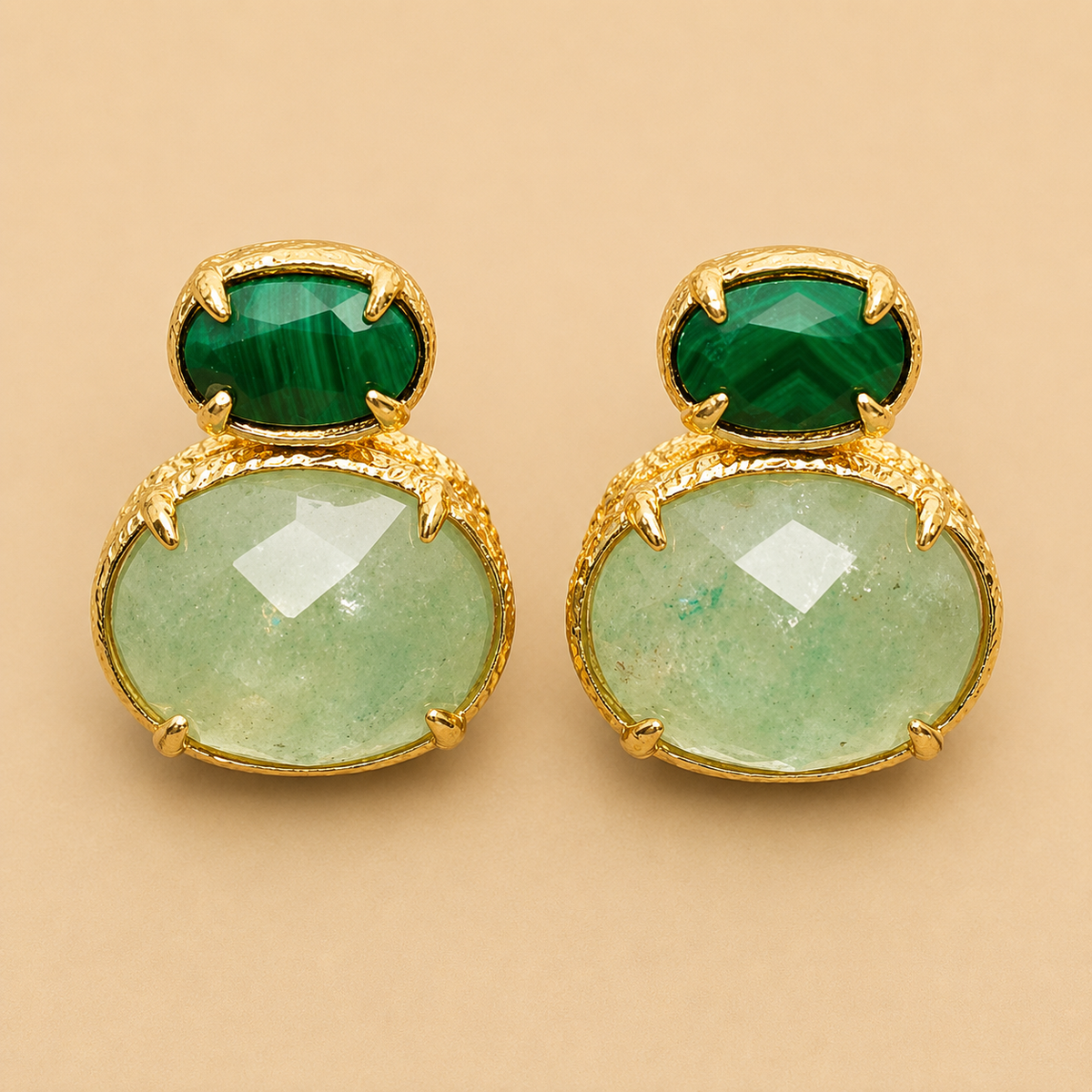 Boucles d oreilles Habaha en pierres naturelles long 1,3cm
