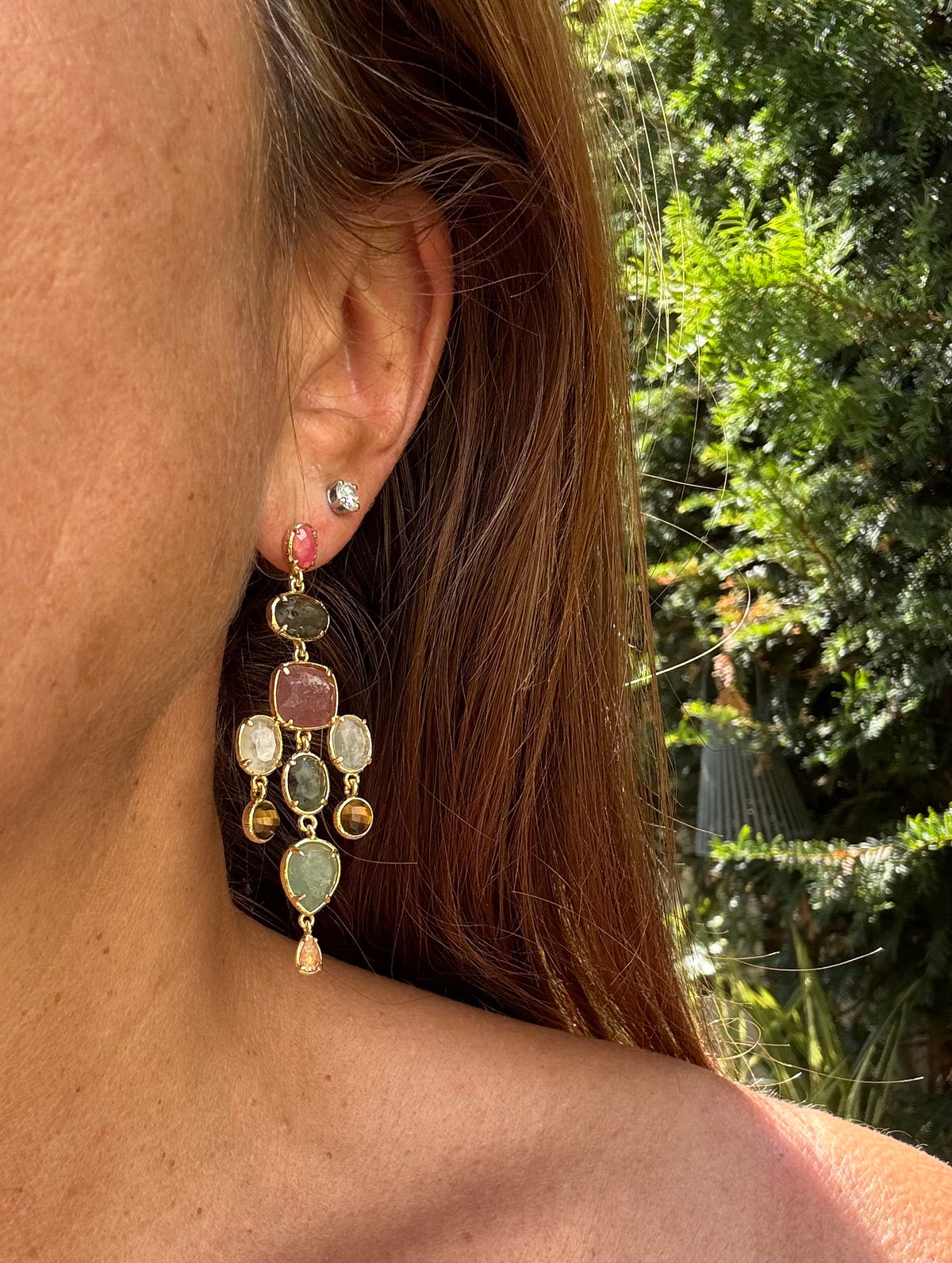Boucles d’oreilles Habaha en pierres naturelles long 6,5cm