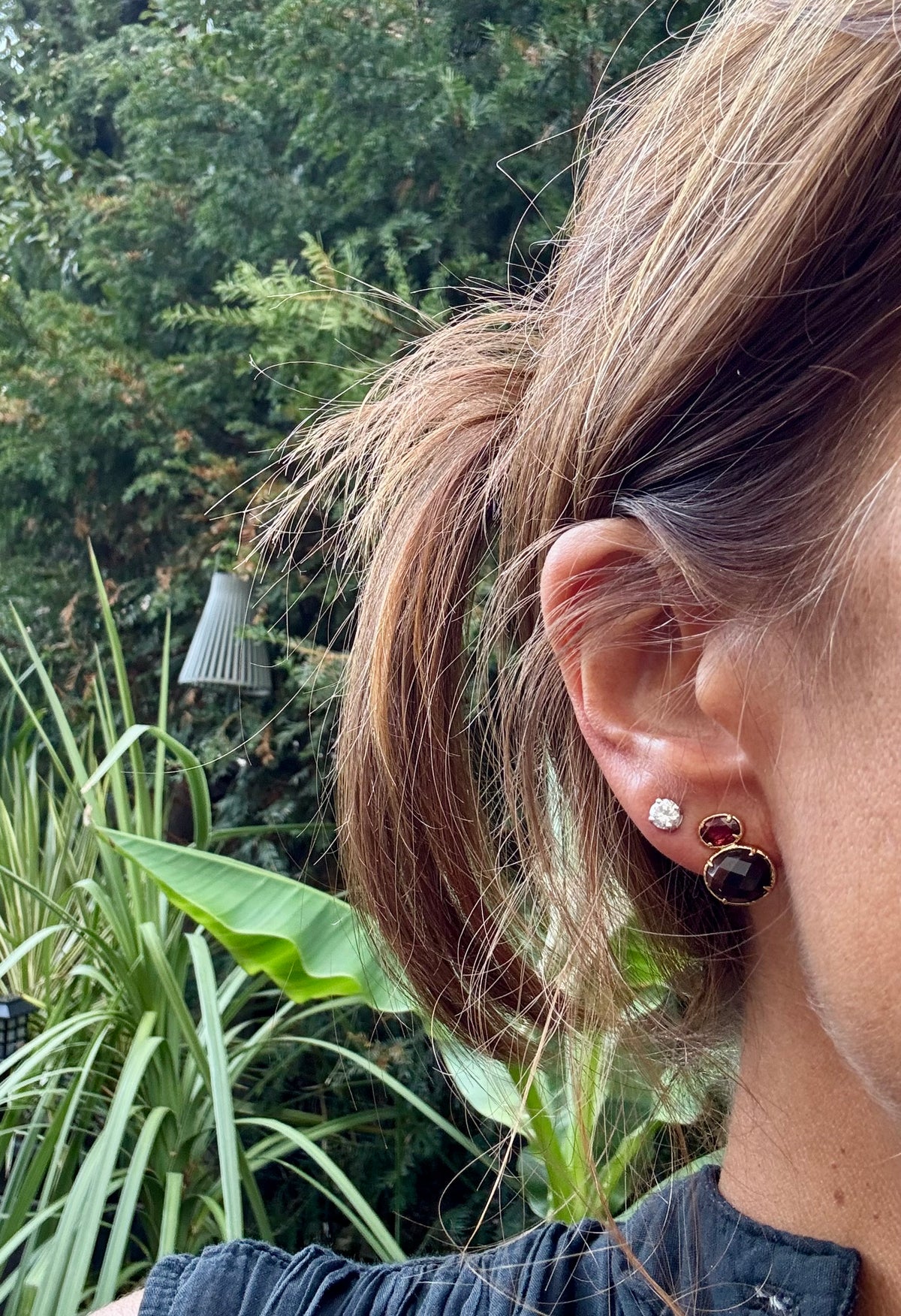 Boucles d’oreilles Habaha en pierres naturelles long 1,3cm