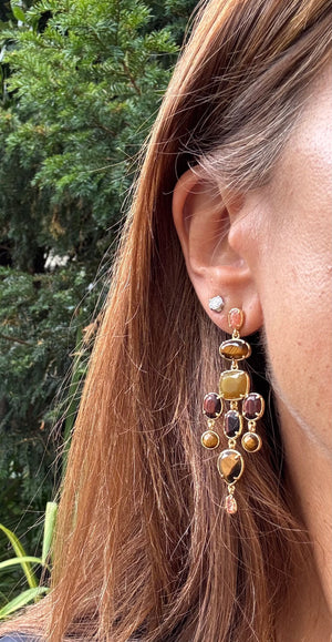 Boucles d’oreilles Habaha  en pierres naturelles long 6,5cm