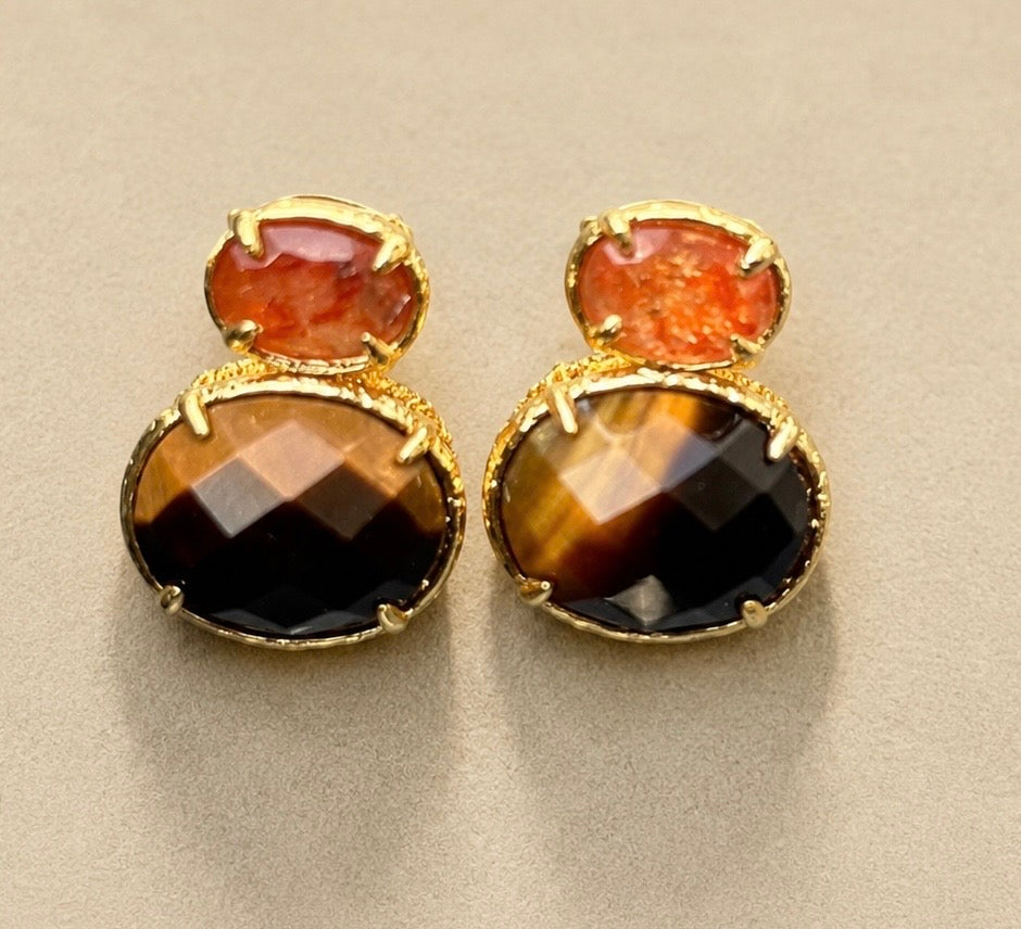 Boucles d’oreilles Habaha en pierres naturelles long 1,3cm