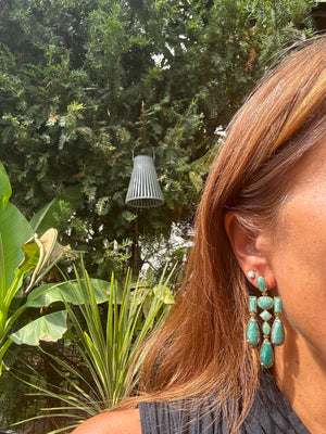 Boucles d’oreilles Habaha en amazonite long 6,5cm