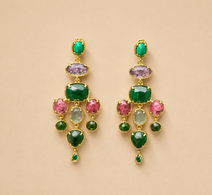 Boucles d’oreilles Habaha en pierres naturelles, longueur 6,5 cm