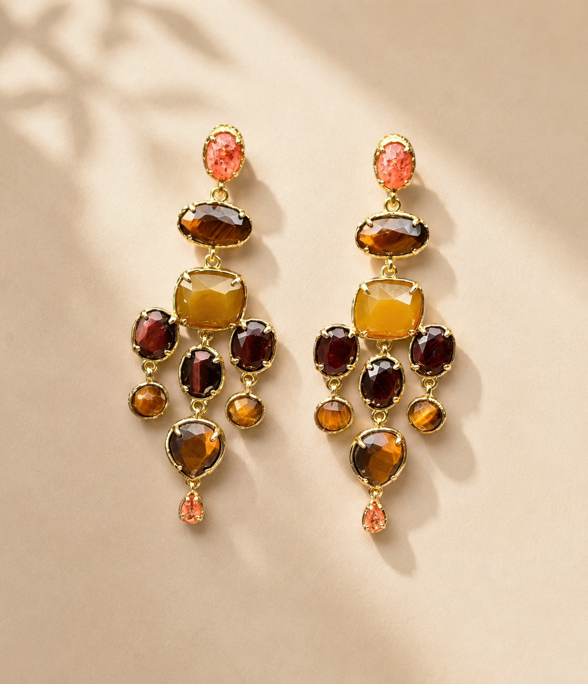 Boucles d’oreilles Habaha  en pierres naturelles long 6,5cm