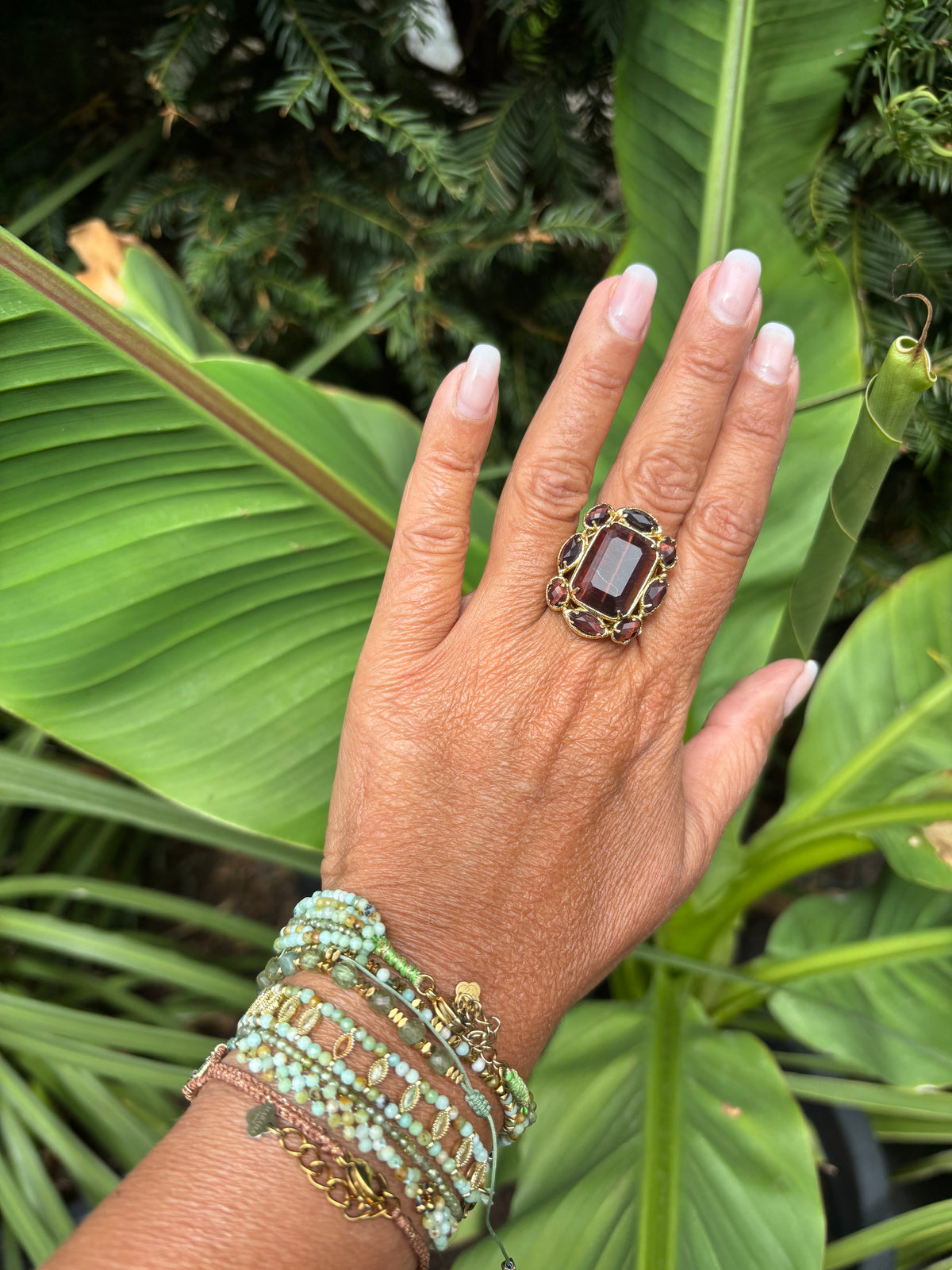 Bague habaha en laiton doré à l or fin . Taille ajustable